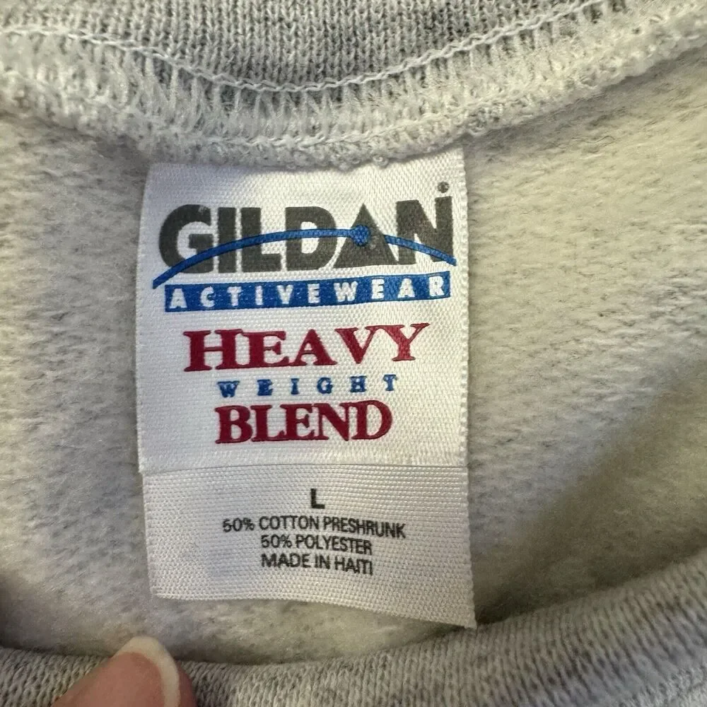 Vintage 90s Glidan Heavyweight Sweatshirt American Bald Eagle Large Grey EUC